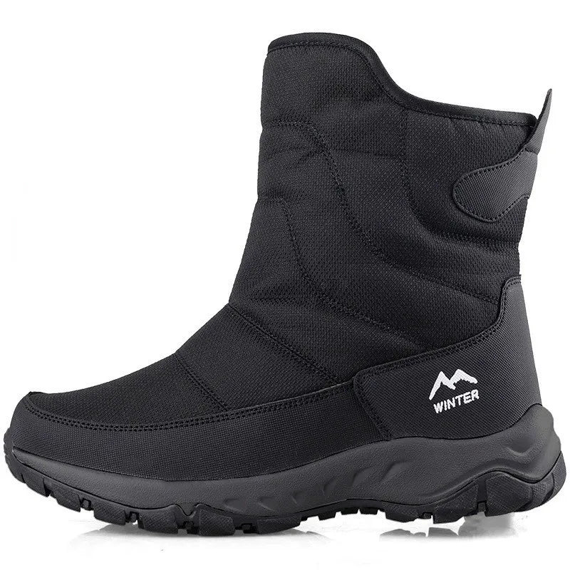 Bottes de marque pour hommes, bottes de neige imperméables d'hiver unisexes montantes, garde au chaud, bottines d'extérieur en coton, baskets décontractées