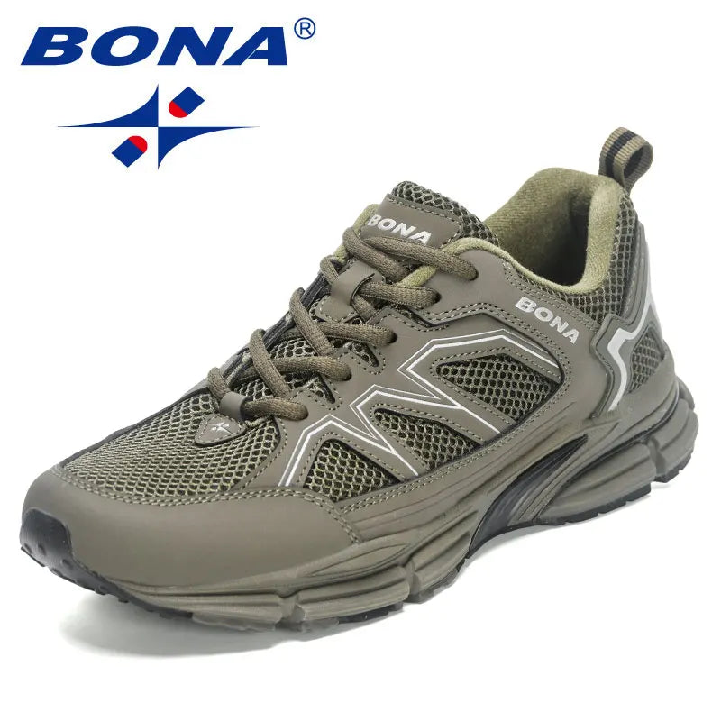 BONA 2023 New Designers Jogging Shoes Men Running Shoes Breathable Brand Sneakers Man Sports Training Walking Shoes Breathable m
