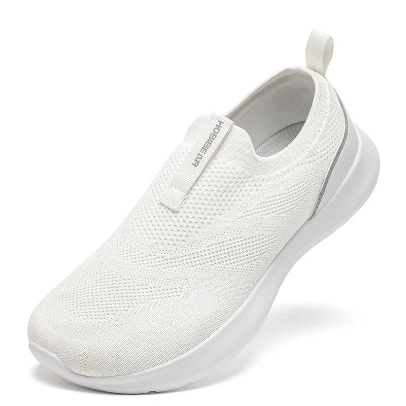 HOBIBEAR Unisex Running Shoes Wide Toe Comfortable Non Slip Sneakers Mesh Breathable Slip On Walking Shoes