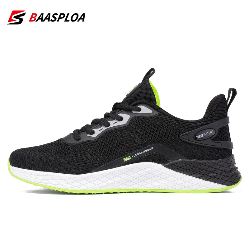 Baasploa Men Running Shoes Casual Lightweight Breathable Lace Up Sneakers Male Outdoor Non-Slip Jogging  Sports Tennis Shoes