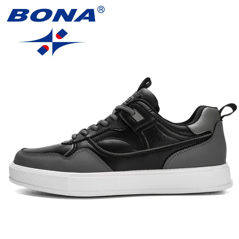 BONA  New Designers Casual Shoes Trendy Sneakers Men Italian Breathable Leisure Shoes Man Non-slip Footwear Vulcanized Shoes