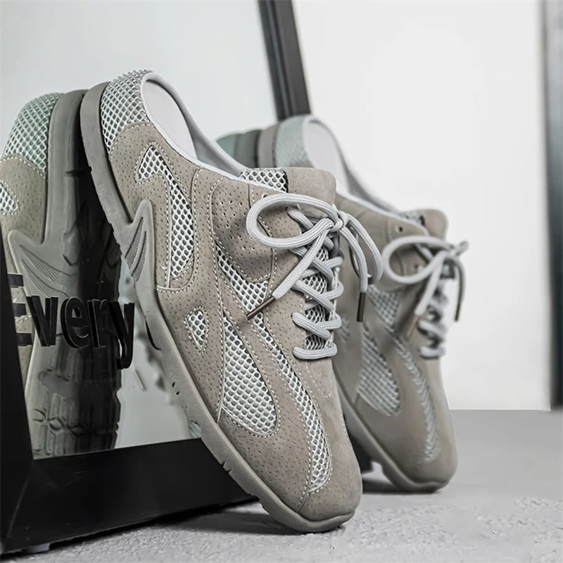 Men's Casual Half Slippers Breathable Casual Shoes for Men Fashion Lace Up Shoes Luxury Soft Sole Running Shoes Men Tenis Shoes