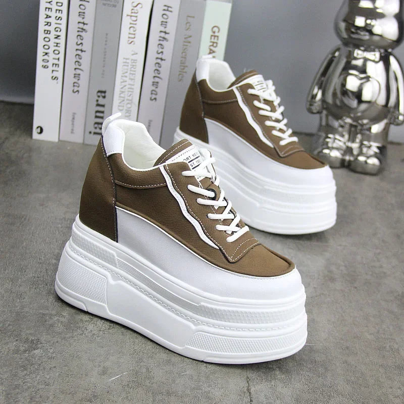 Fujin 10-11CM Synthetic Genuine Leather Boot Ankle Winter Plush Women Autumn Spring Cowboy Platform Wedge High Brand Shoes