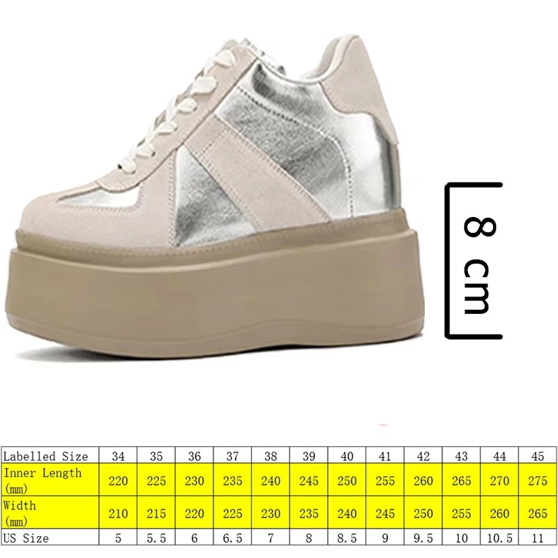 Fujin 8cm Microfiber Leather Women Fashion Sneakers Platform WedgeAutumn Spring Hidden Heels New Booties Vulcanize Shoes