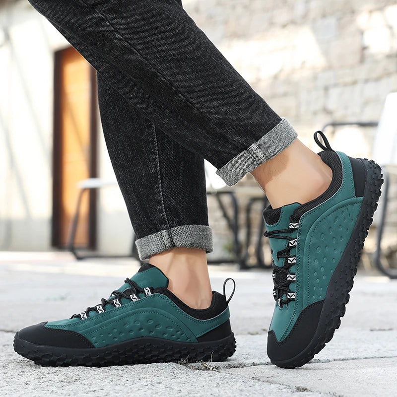 ﻿ Men Hiking Shoes Luxury Designer Climbing Trekking Sneakers for Men Leather Outdoor Couple Sports Work Man Shoes Plus Size 48