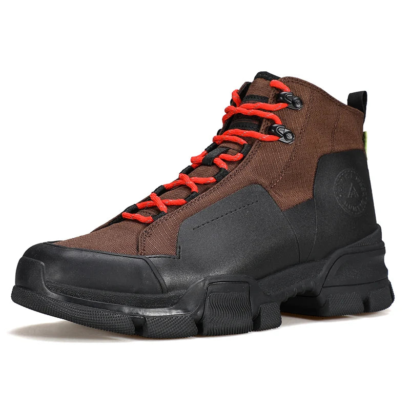 HUMTTO Chaussures de randonnée respirantes en cuir véritable pour hommes, chaussures de sport antidérapantes pour hommes, baskets de sécurité d'extérieur pour l'hiver