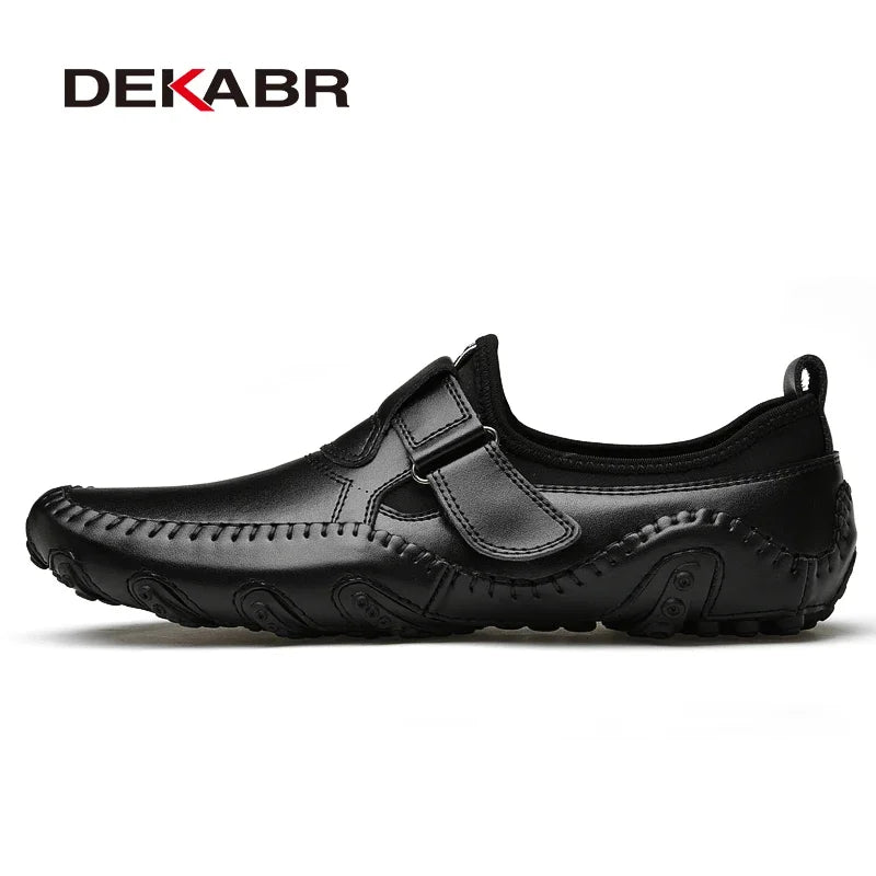DEKABR Fashion Loafer Shoes Men Genuine Leather Soft Comfy Slip-on Moccasins Handmade Man Casual Shoes Drive Walk Luxury Leisure