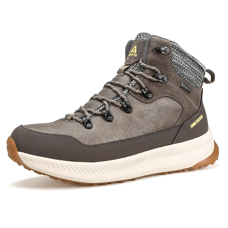 HUMTTO Bottes de neige d'hiver Chaussures de randonnée en cuir pour hommes Sports imperméables Hommes Designer de luxe en plein air Escalade Trekking Baskets