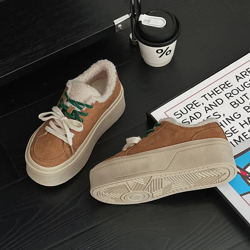 Fujin 5cm Genuine Leather Autumn Vulcanize High Brand Comfy Chunky Sneaker Women Platform Wedge Vulcanize Spring Flats Shoes