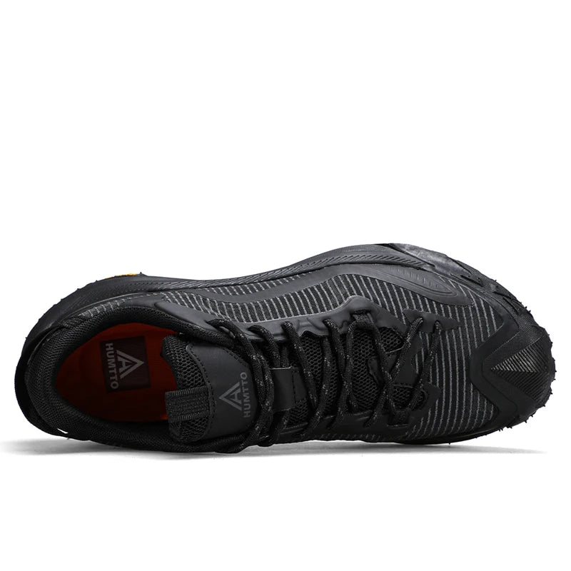 HUMTTO Chaussures de randonnée respirantes pour hommes, chaussures de sport d'extérieur antidérapantes pour hommes, baskets de marche de sécurité en cuir pour hommes