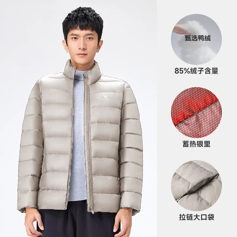 GOLDEN CAMEL Down Jackets Men and Women Winter Coats Lightweight Trendy Fleece Hiking Jackets for Men 2024 Winter New Clothing