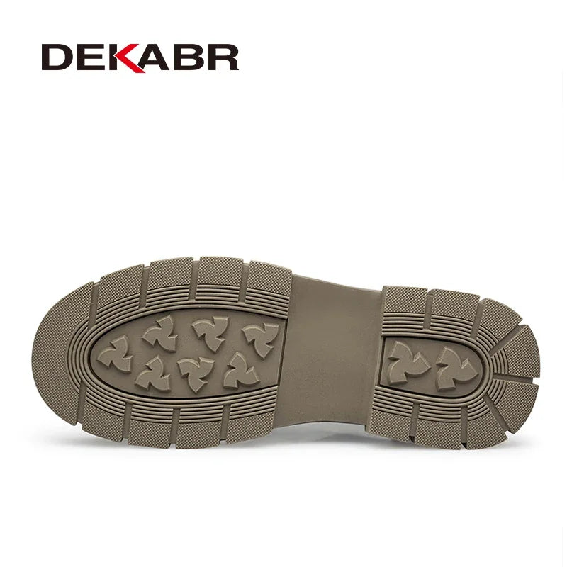 DEKABR Fashion Warm Men Snow Boots Autumn Winter Lace Up Comfortable Waterproof Plush Simple Style Ankle Shoes Men Big Size 47