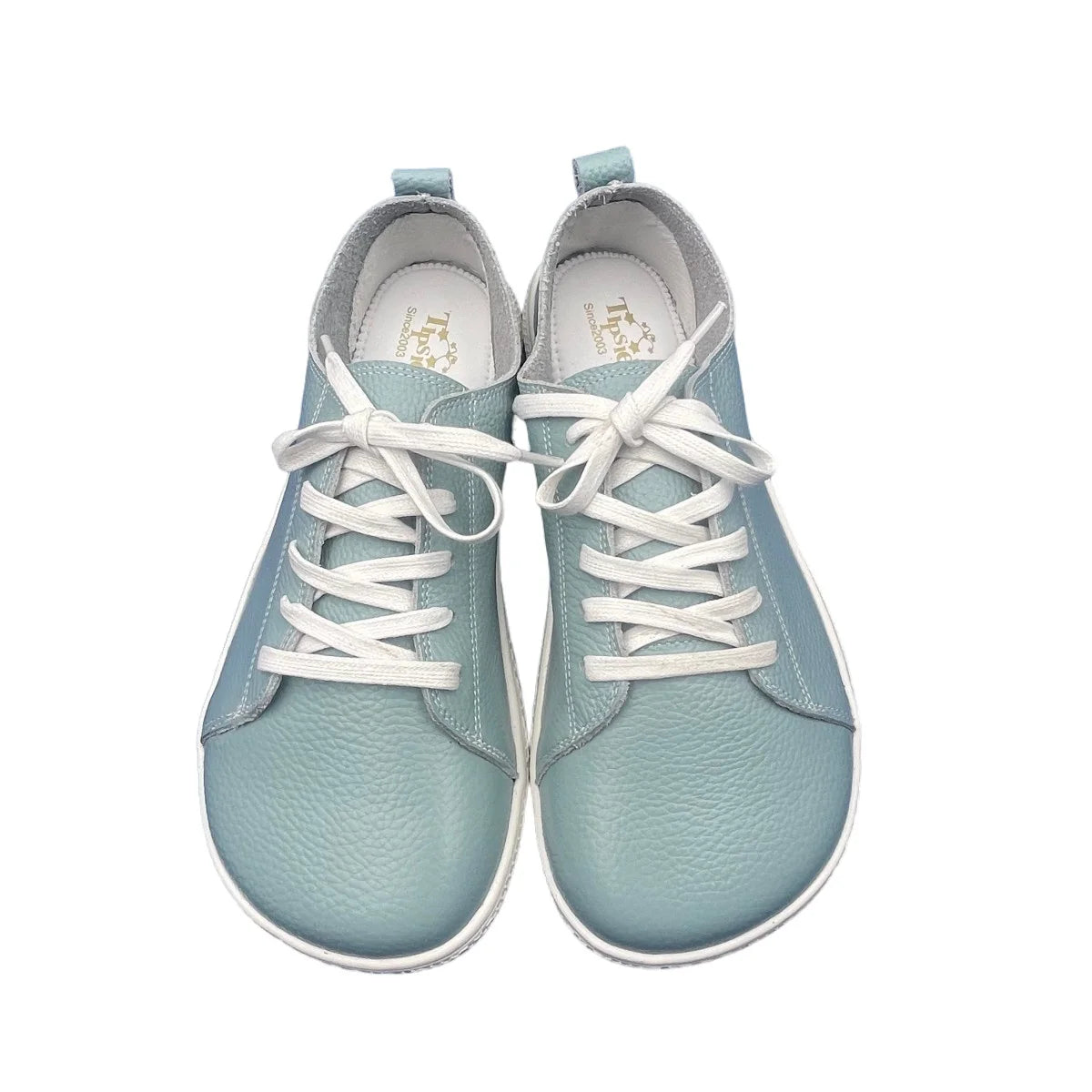 Tipsietoes 2025 Sprinng Barefoot Leather Sneaker For Women Flat Soft Thin Out Sole Zero Drop Wider Toe Box Flexible Light Weight