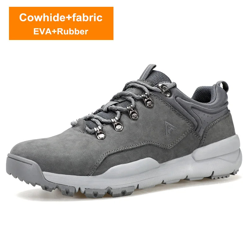 HUMTTO Bottes décontractées en cuir pour hommes Chaussures de randonnée de luxe de créateur Baskets de trekking d'escalade en plein air Chaussures de sport pour hommes Chaussures de marche pour hommes