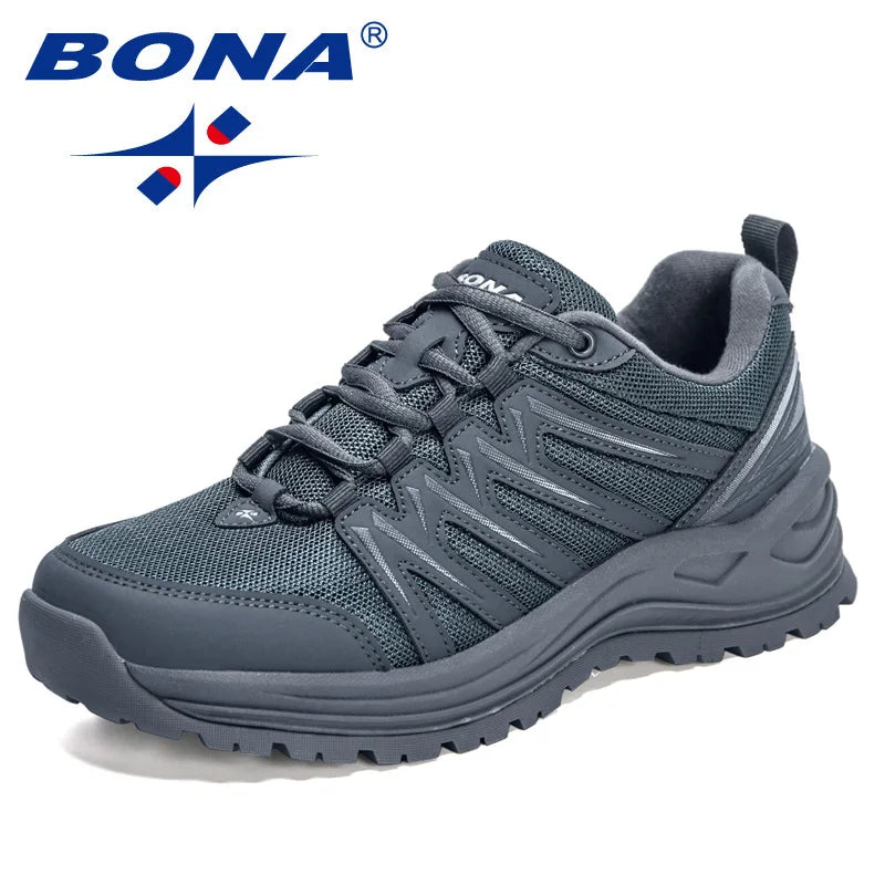 BONA 2022 New Designers Hiking Shoes Outdoor Mountain Boots Men Climbing Shoes Walking Footwear Man Zapatos De Hombre Comfort
