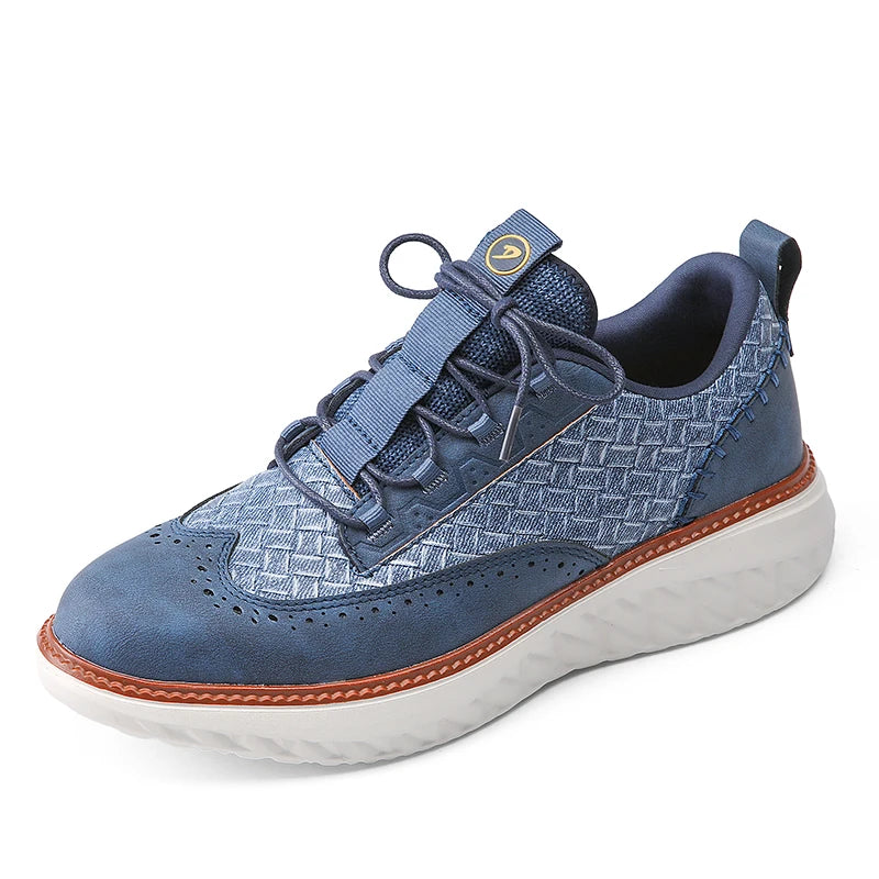 Plus Big Size 50 51 52 Mens Brogues Leather Casual Shoes Thick Soles 5cm British Style Fashion Italian Luxury Brand Designers