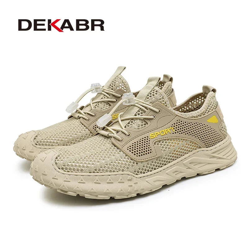DEKABR New Men's Casual Shoes Fashion Comfortable Breathable Summer Mesh Non-Slip Thick Soft Outsole Shoes For Men