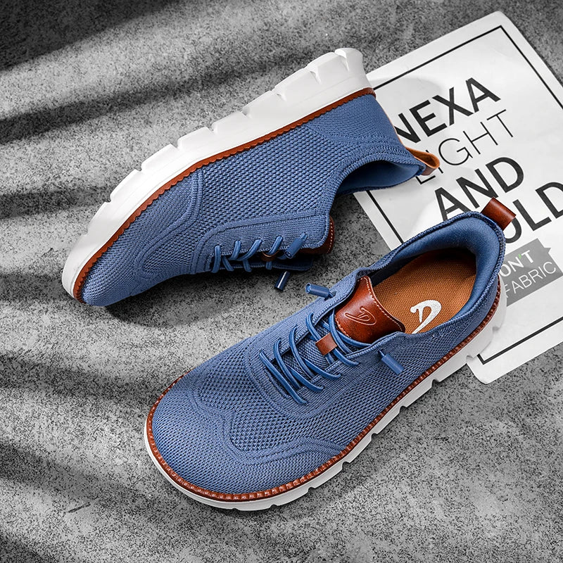 Stylish Mens Wide Box Shoes Barefoot Shoes Casual Mesh Brogue Sneakers Minimalist Zero Drop Summer Fashion Breathable