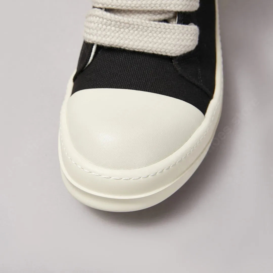 Black Canvas Shoe Men Boots Ro High Top Shoes Jumbo Laces Women Sneaker Casual Shoes Luxury Zipper Flat Shoes Ankle Boot