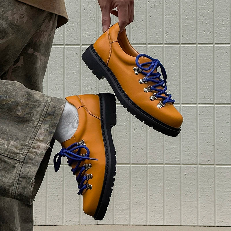 Personality Genuine Leather Shoes For Man Casual Fashion Business Shoes High Quality Lace Up Streetwear Designer Party Shoes