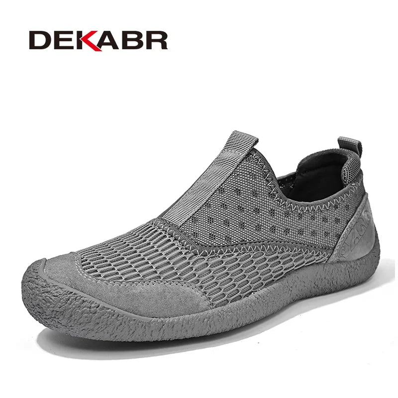 DEKABR Male Casual Shoes Breathable Mesh Summer Comfortable Non-Slip Rubber Outsole Shoes