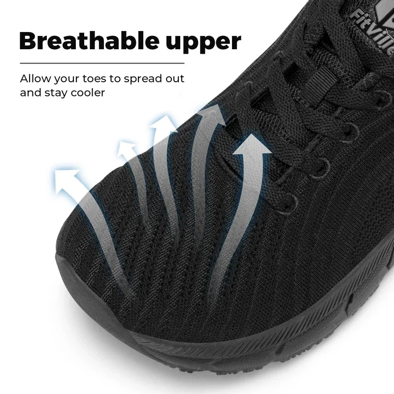 FitVille Wide Toe Box Shoes for Men Cushioned Well Extra Wide Width Shoes Non Slip Wide Lightweight Breathable Running Shoes