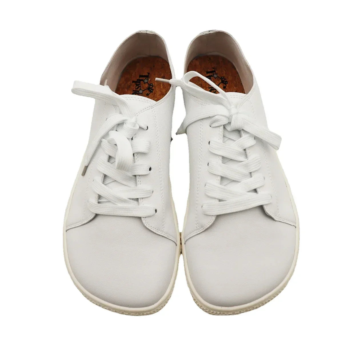 Tipsietoes 2025 Sprinng Barefoot Leather Sneaker For Women Flat Soft Thin Out Sole Zero Drop Wider Toe Box Flexible Light Weight