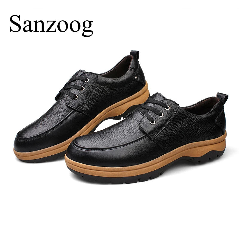 Mens Lace Up Leather Shoes Oxfords Outdoor Casual Hiking Trekking Plus Big Size 50 51 52 53 54