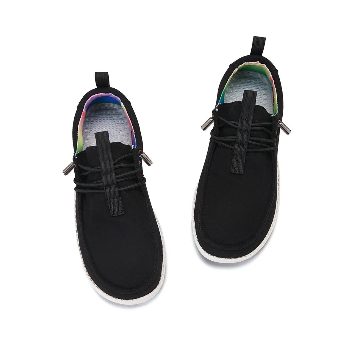 Bassploa New Loafer Shoes Men Fashion Lightweight Breathable Lace up Walking Shoes Male Casual Outdoor Non-Slip Sneakers