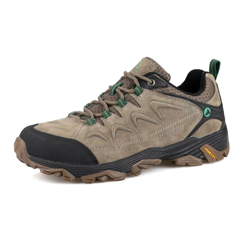 HUMTTO Hiking Shoes Genuine Leather Men's Sports Shoes Non-slip Winter Outdoor Safety Sneakers Breathable Trekking Boots for Men