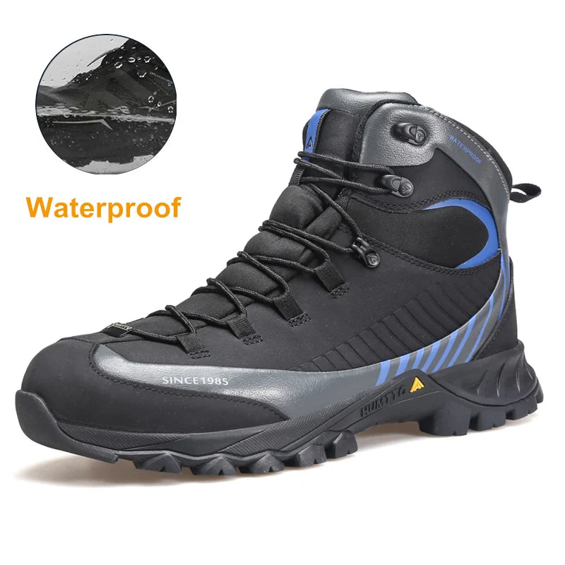 HUMTTO Waterproof Hiking Shoes Luxury Designer Outdoor Trekking Boots for Men Climbing Sneakers Leather Safety Mens Ankle Boots