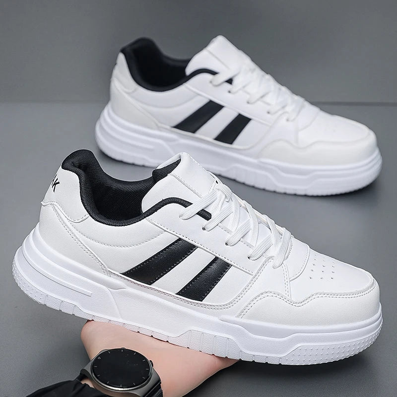 Brand Leather Sneakers Men Trend Casual Skateboard Shoes Thick Soles Platform Plus Big Size 50 51 52 Factory direct sales