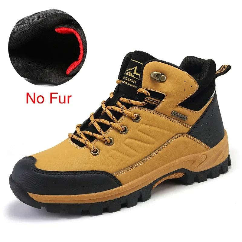 DEKABR Brand Winter Men Snow Boots Warm Plush Men's Boots Waterproof Leather Ankle Boots Top Quality Non-slip Men's Hiking Boots