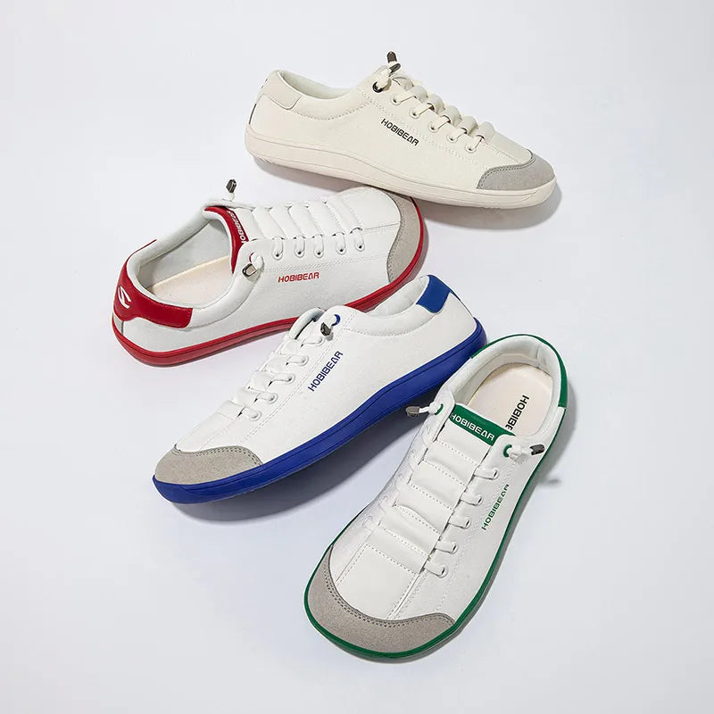 HOBIBEAR Wide-Toe Barefoot Matching Family Shoes Minimalist Hook Loop Canvas Sneakers Casual Slip On Walking Shoes