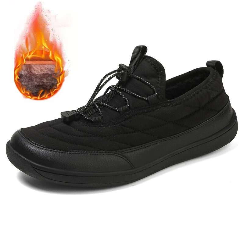 Plus Big Size 50 51 52 53 Winter Keep Warm Wide Toe Barefoot Shoes Minimalist Mens Non-leather Casual Wide Box Shoes Anti-skid