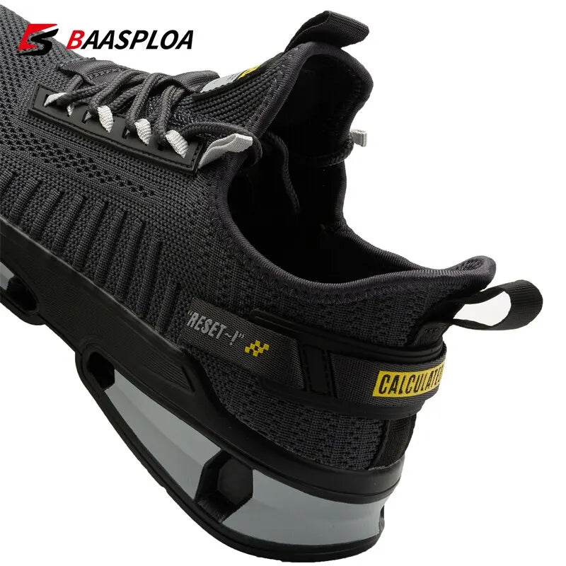Baasploa New Men Sneakers Comfortable Knit Walking Shoes Breathable Fashion Sneaker Anti-Slip Shock-Absorbing Casual Shoes