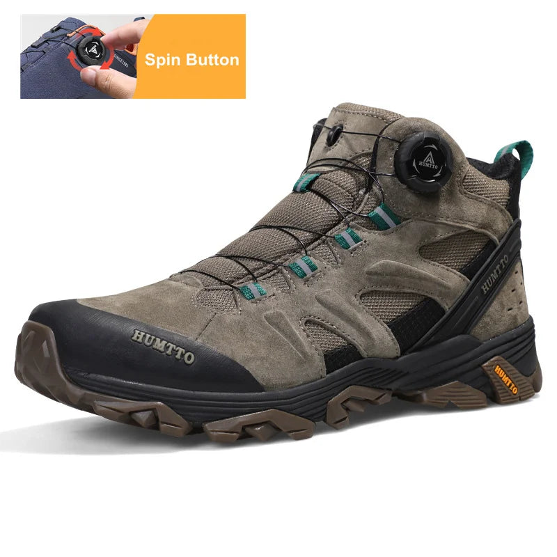 HUMTTO Waterproof Hiking Shoes Leather Outdoor Sneakers for Men Trekking Boots Male Camping Hunting Mens Tactical Ankle Boots