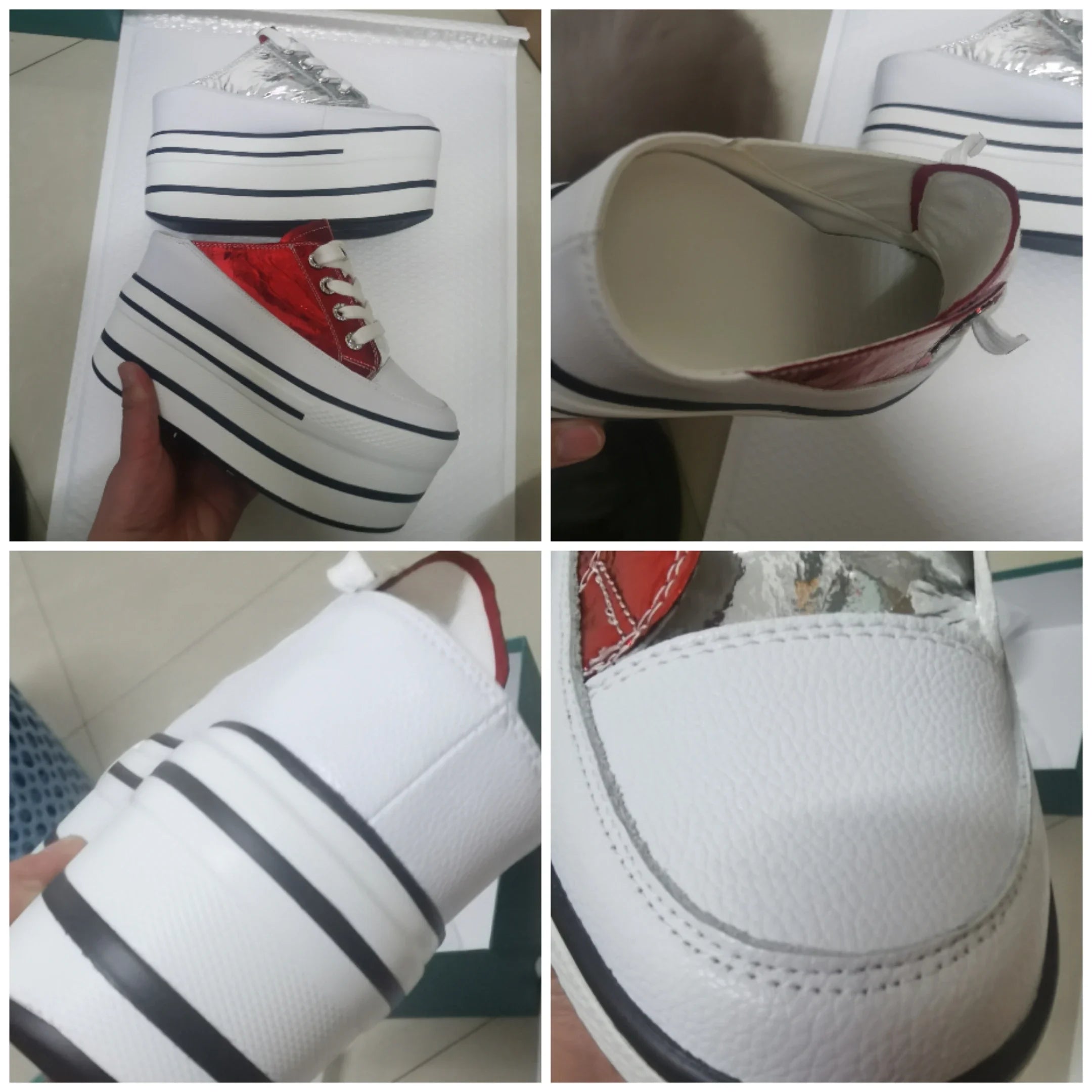 Fujin 10cm Mules Shoes Sandals Genuine Leather 2024 Women Sneakers Slippers Summer Shoes New Casual Shoes Women's Fashion