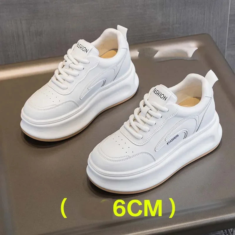 Fujin 8cm New Platform Wedge Sneakers Air Mesh Summer Sandals Shoes Women Shoes Spring Autumn Genuine Leather Vulcanize Footwear