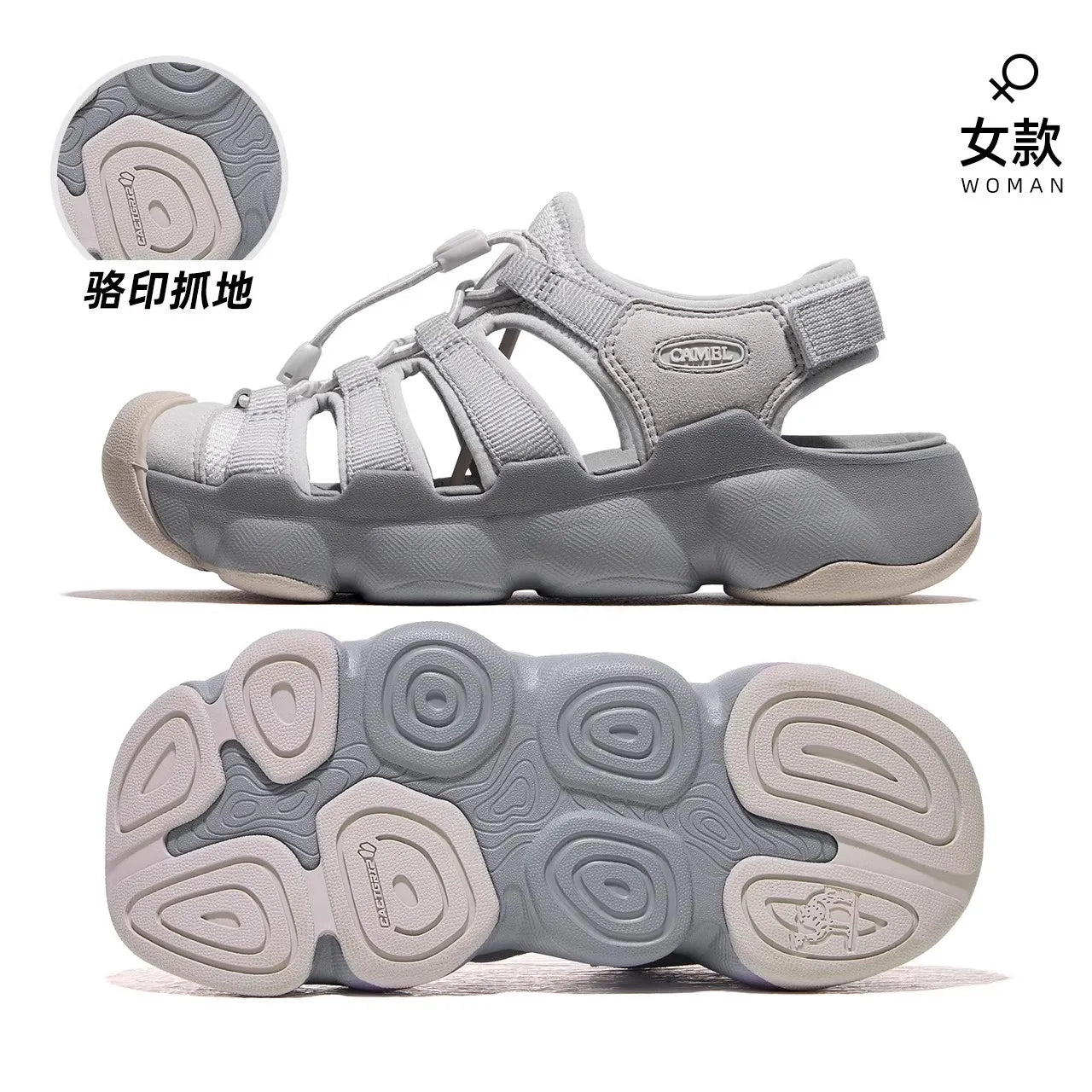 GOLDEN CAMEL Women's Sandals Summer 2024 Baotou Ladies Slippers Beach Sandal Wading Shoes for Women Outdoor Breathable Non-slip