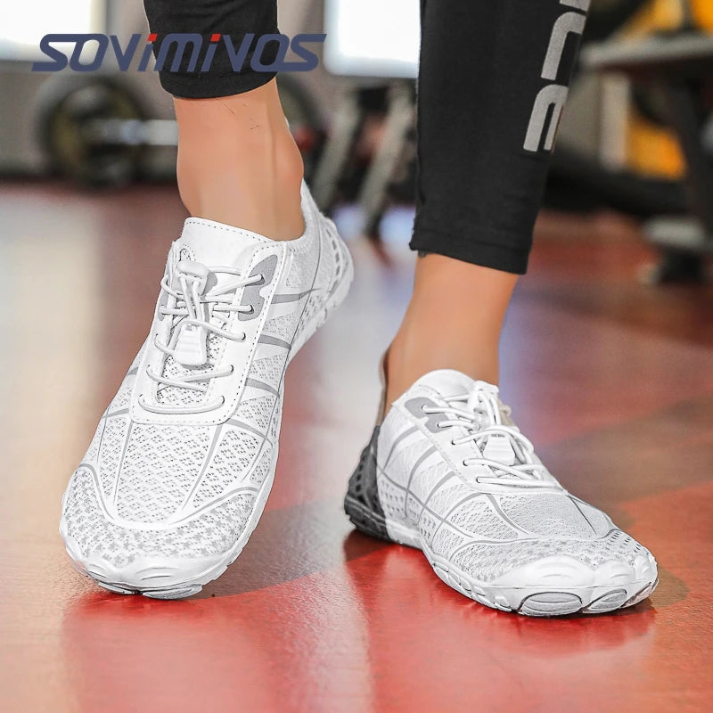 SOVIMIVOS Unisex Barefoot Shoes for Men Women Wide Toe Beach Walking Sneakers Zero Drop Outdoor Elastic Band Running Shoes