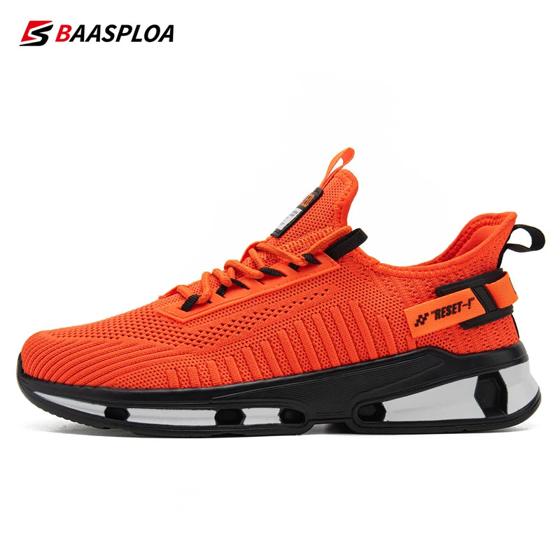 Baasploa Lightweight Running Shoes For Men Casual Men's Designer Mesh Sneakers Lace-Up Male Outdoor Sports Walking Shoe