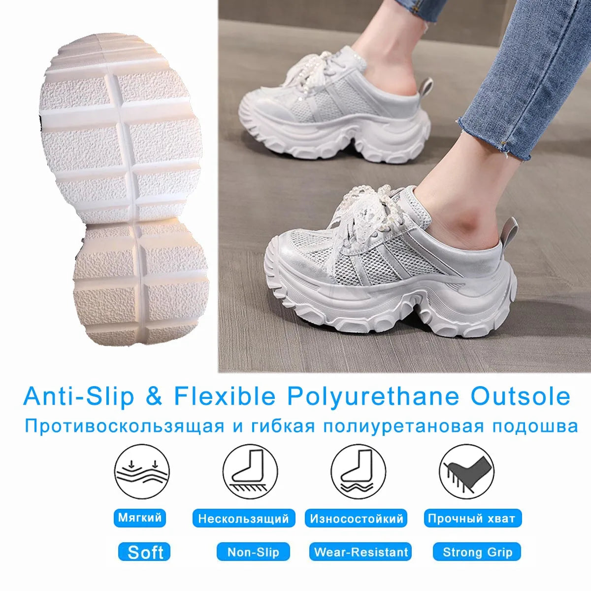 Fujin 8cm Air Mesh Synthetic Leather Sandals Platform Wedge Flats Breathable Women Summer Hollow Slipper Summer Sandals Shoes