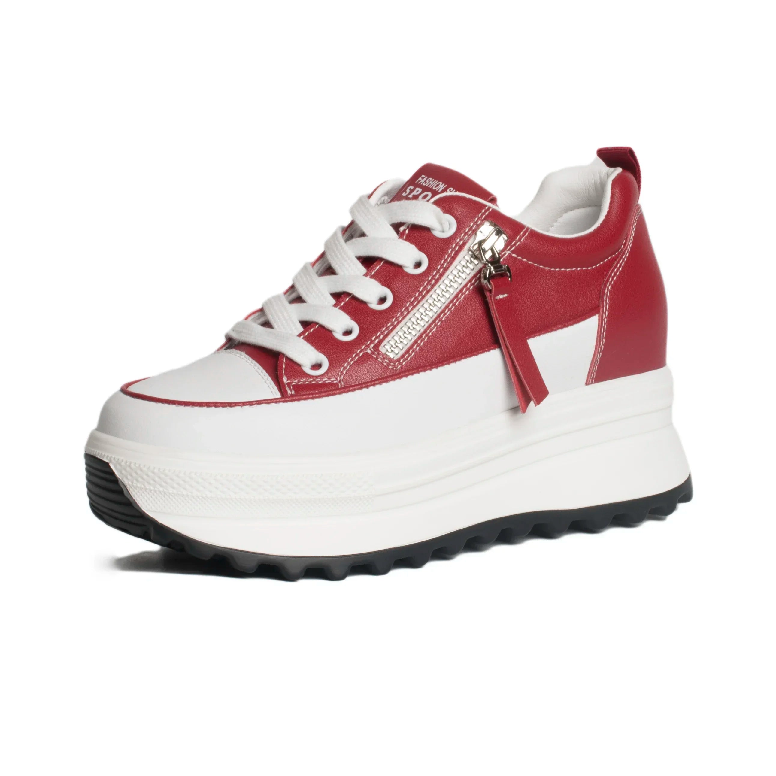 Fujin 2024 8cm Genuine Leather Women Platform Shoes Wedge Sneakers Women Casual Shoes Spring Autumn Hidden Heel Zapatillas Mujer