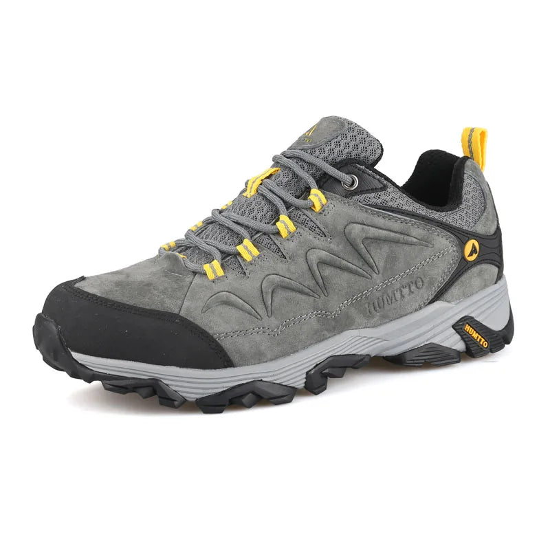 HUMTTO Hiking Shoes Genuine Leather Men's Sports Shoes Non-slip Winter Outdoor Safety Sneakers Breathable Trekking Boots for Men