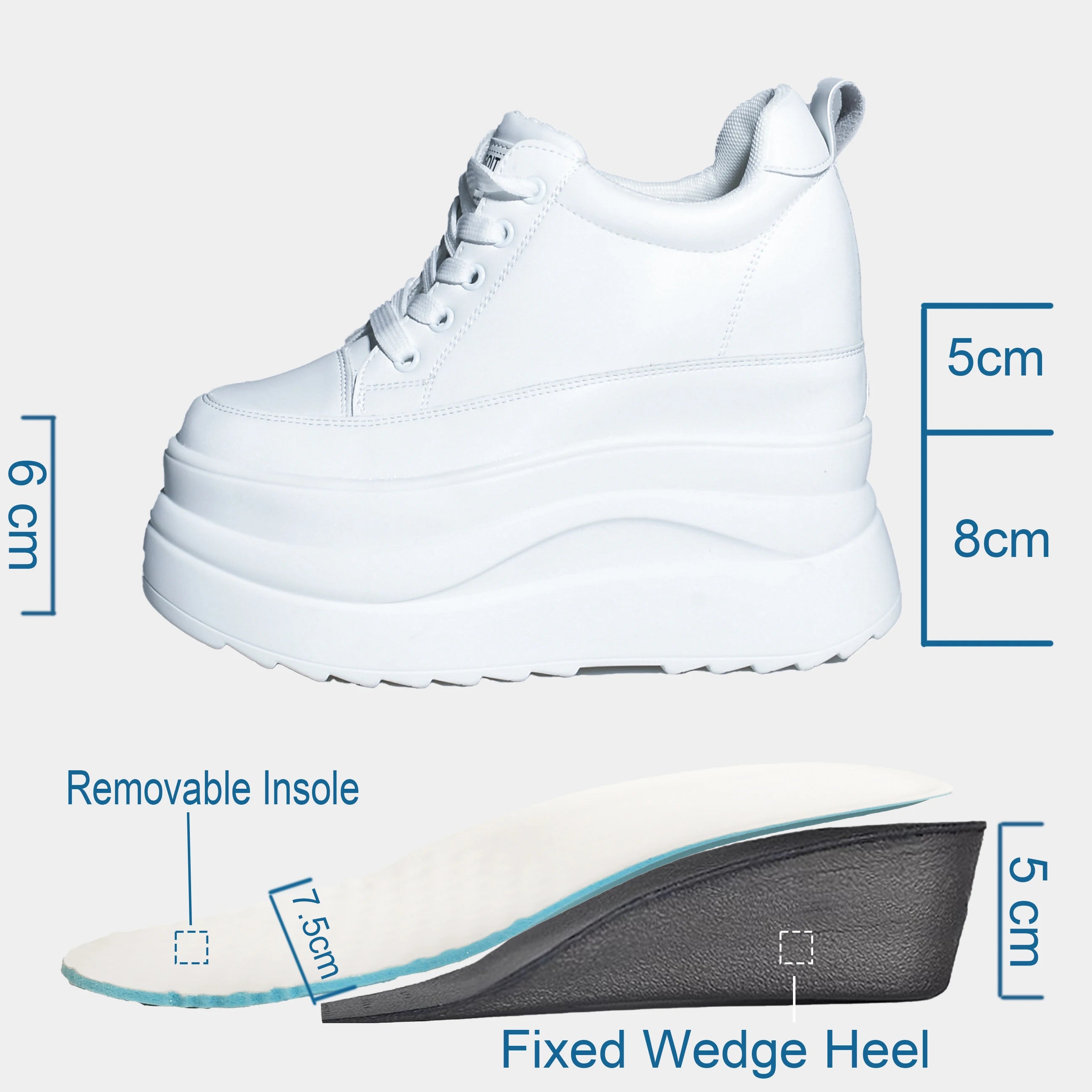 Fujin 13cm 2025 Genuine Leather Platform Wedge Flats Shoes Chunky Sneaker Casual Comfy High Brand Spring Autumn Vulcanize Shoes