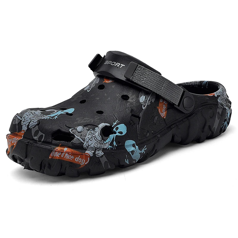 Summer Men's Clogs Rubber Sandals Man Home Garden Shoes Beach Slippers Men Big Size 47 48 Comfortable Soft Bottom Lightweight