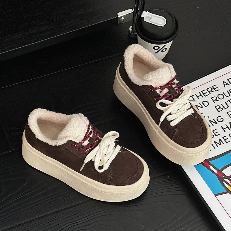 Fujin 5cm Genuine Leather Autumn Vulcanize High Brand Comfy Chunky Sneaker Women Platform Wedge Vulcanize Spring Flats Shoes