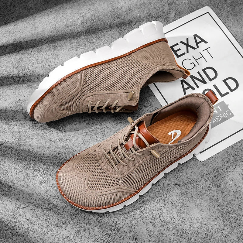 Stylish Mens Wide Box Shoes Barefoot Shoes Casual Mesh Brogue Sneakers Minimalist Zero Drop Summer Fashion Breathable