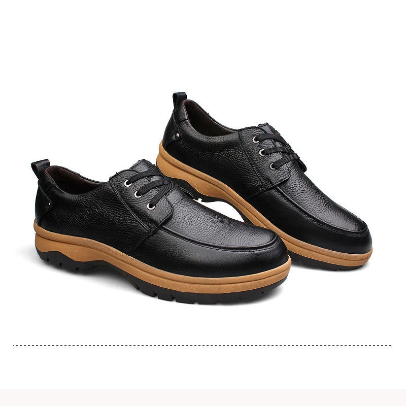 Mens Lace Up Leather Shoes Oxfords Outdoor Casual Hiking Trekking Plus Big Size 50 51 52 53 54